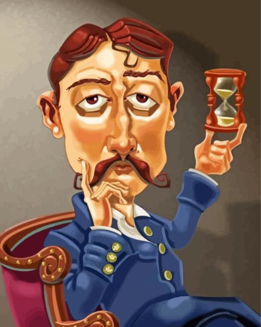 Marcel Proust Caricature Paint By Numbers