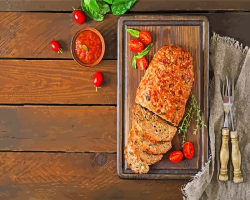 Meatloaf With Tomato Paint By Numbers