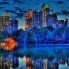 Midtown Atlanta Water Reflection Paint By Numbers