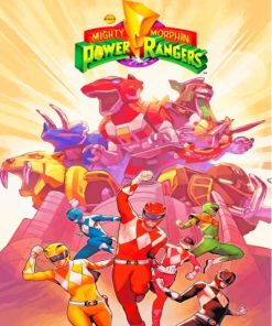 Mighty Morphin Power Rangers Cartoon Poster Paint By Numbers