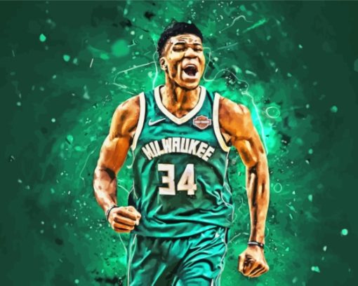 Milwaukee Bucks Team Player Art Paint By Numbers