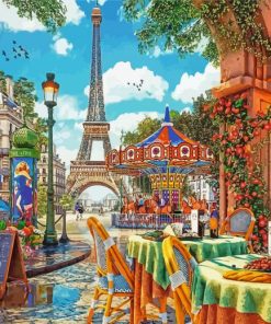 Morning Paris Cafe Paint By Numbers