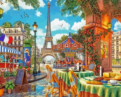 Morning Paris Cafe Paint By Numbers