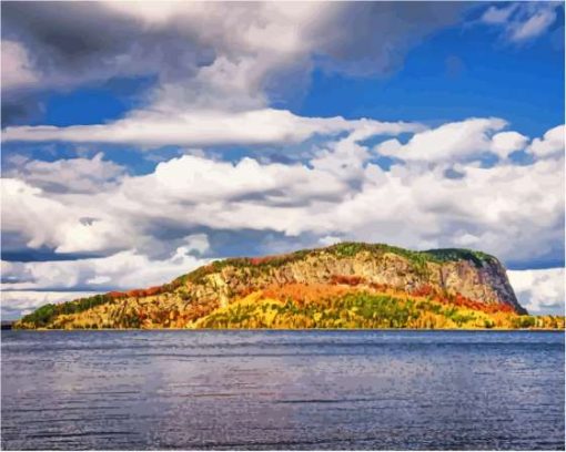 Mount Kineo In Moosehead Lake Maine Paint By Numbers