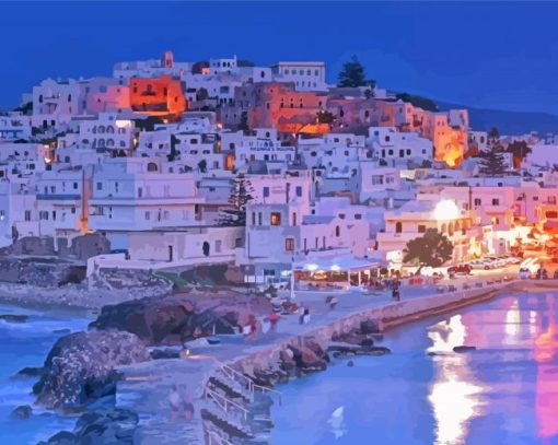 Naxos Island At Night Paint By Numbers