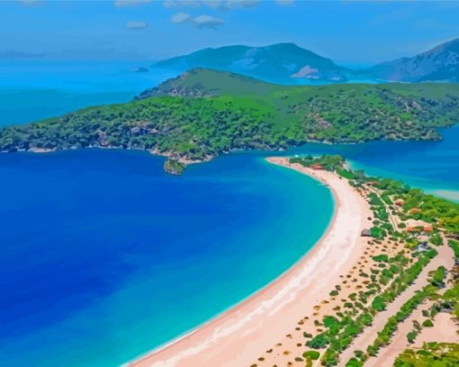 Oludeniz Beach Landscape Paint By Numbers