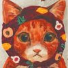 Orange Cat With Scarf Paint By Numbers