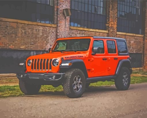 Orange Jeep Paint By Numbers