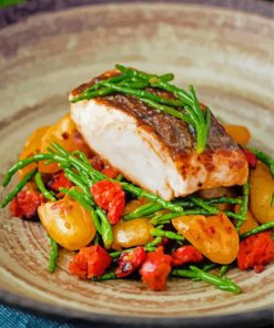 Pan Fried Hake With Chorizo Paint By Numbers