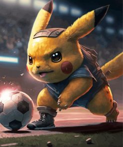 Pokemon Pikachu Playing Football Paint By Numbers