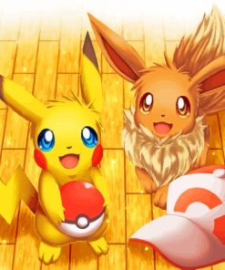 Pokemon Pikachu And Eevee Paint By Numbers