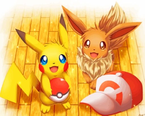 Pokemon Pikachu And Eevee Paint By Numbers