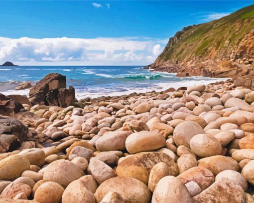 Porth Beach Rocks Paint By Numbers