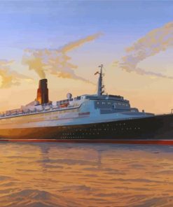 QE2 Liner Ship Art Paint By Numbers