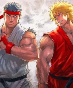 Ryu And Ken The Street Fighter Paint By Numbers