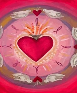 Sacred Heart Mandala Paint By Numbers