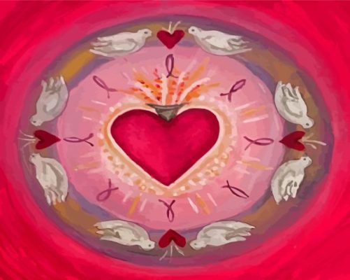 Sacred Heart Mandala Paint By Numbers