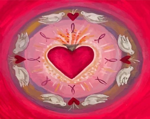 Sacred Heart Mandala Paint By Numbers