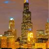 Sears Tower Chicago At Night Paint By Numbers