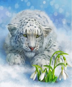 Snow Leopard Flower Paint By Numbers