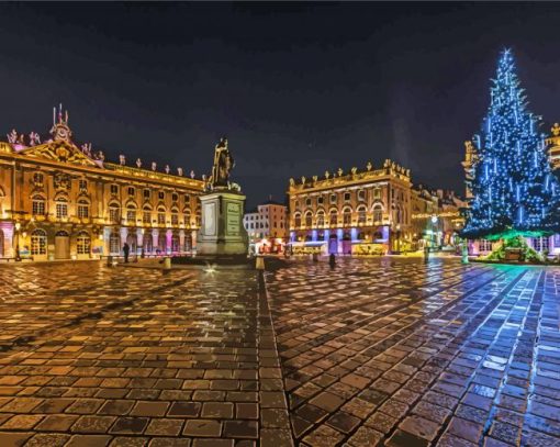 Stanislas Place At Night In Nancy City Paint By Numbers