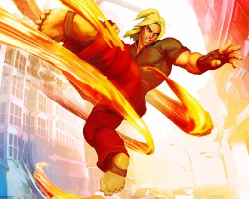 Street Fighter Ken Masters Paint By Numbers