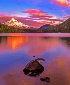 Sunset At Mt Hood Lost Lake Paint By Numbers