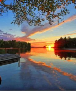 Sunset View In Millinocket Lake Maine Paint By Numbers