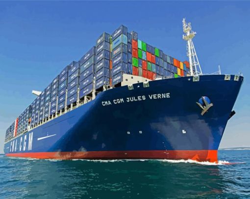 The CMA CGM Jules Verne Ship Paint By Numbers