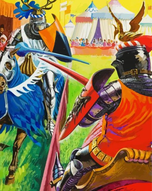 The Medieval Jousting Knights Paint By Numbers