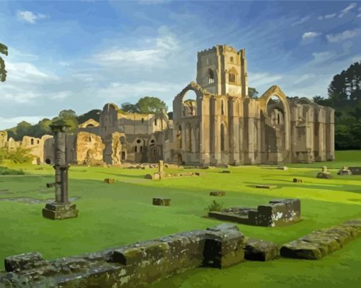 The Monastery Fountains Abbey Paint By Numbers