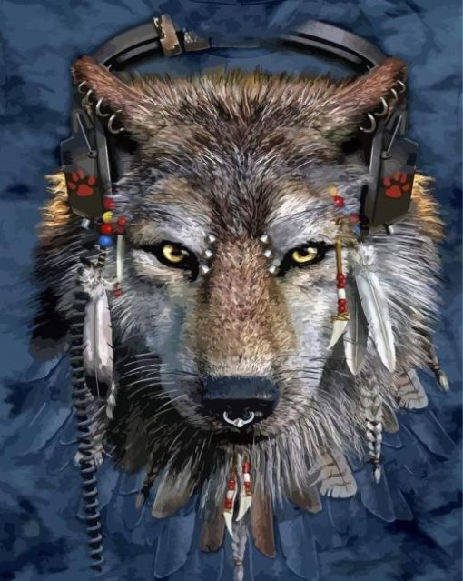 The Wolf And Feathers Paint By Numbers