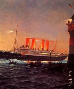 Titanic Ship And Lighthouse Paint By Numbers