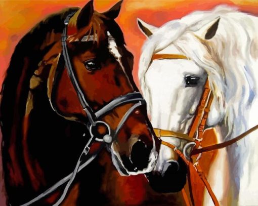 Two Horses In Love Paint By Numbers