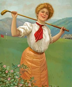 Victorian Woman Golfer Paint By Numbers