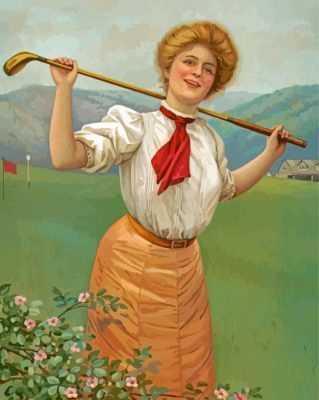 Victorian Woman Golfer Paint By Numbers