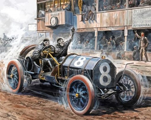 Vintage Old Race Cars Paint By Numbers