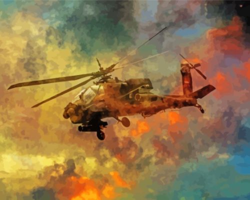 War Helicopter Paint By Numbers