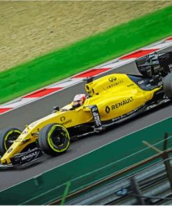 Yellow F1 Race Car Paint By Numbers