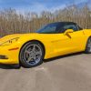 Yellow Car Corvette Paint By Numbers