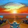 Abstract Motorcycle In Sunset Paint By Numbers