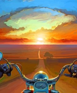 Abstract Motorcycle In Sunset Paint By Numbers