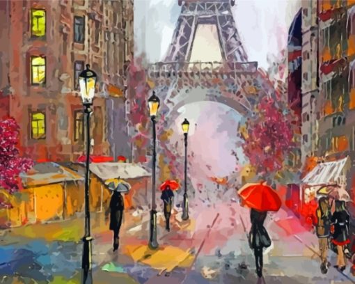 Abstract Rainy Day In Paris Paint By Numbers