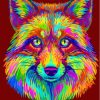 Abstract Colorful Neon Fox Paint By Numbers