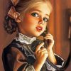 Adorable Girl Talking On The Phone Paint By Numbers