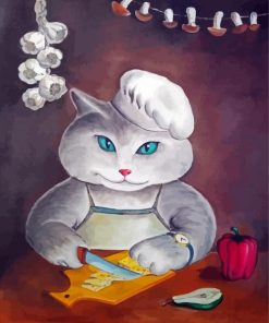 Aesthetic Cat Cooking Paint By Numbers