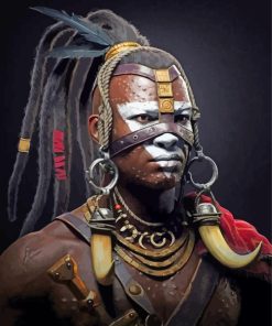 Aesthetic African Warrior Art Paint By Numbers