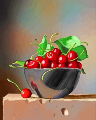 Aesthetic Bowl Of Cherries Paint By Numbers