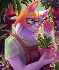 Aesthetic Cat And Plant Paint By Numbers