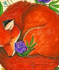 Aesthetic Floral Fox Paint By Numbers